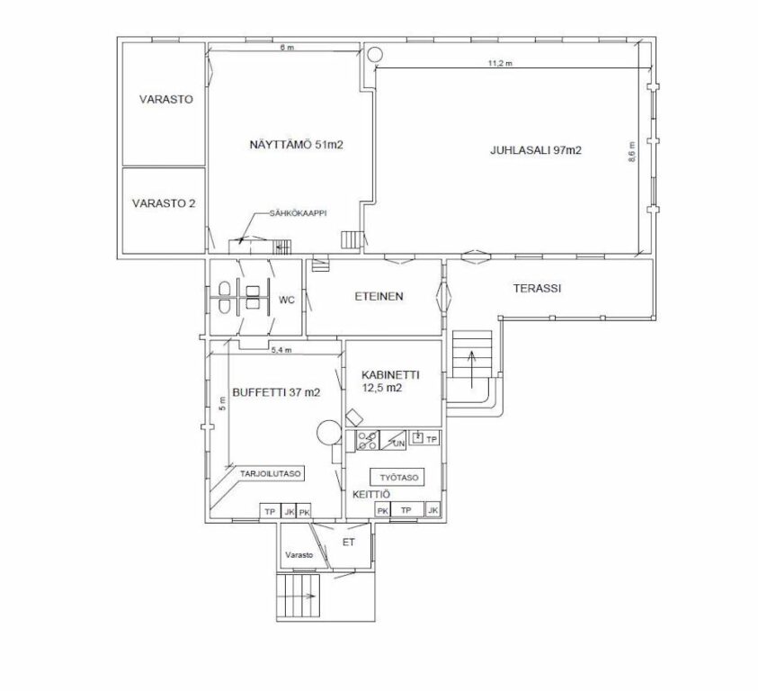 Matilda-talo sisältä - pohjapiirros